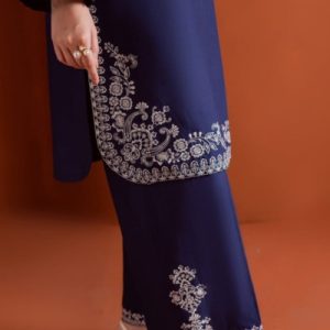 Heer Ready to Wear Embroidered 2-Piece Dress – Blue