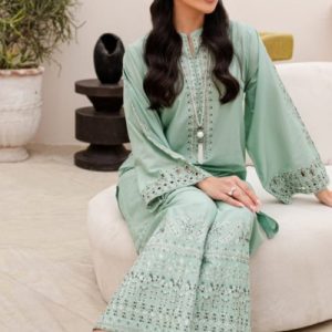 Heer Ready to Wear Embroidered 2-Piece Dress – Mint