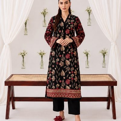 Black Floral Printed 2 Piece Women's Suit