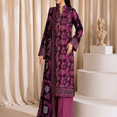 Magenta Floral Printed 3 Piece Women's Suit