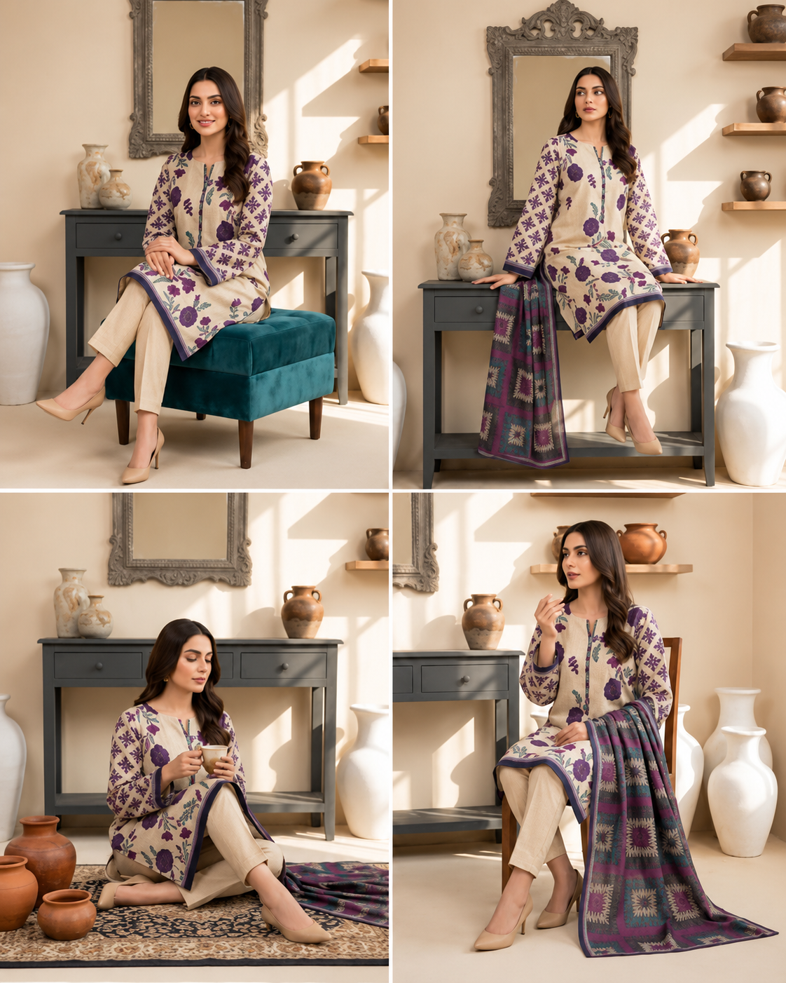 Women's Premium Printed 3 Piece Lawn Suit with Printed Dupatta - Image 4