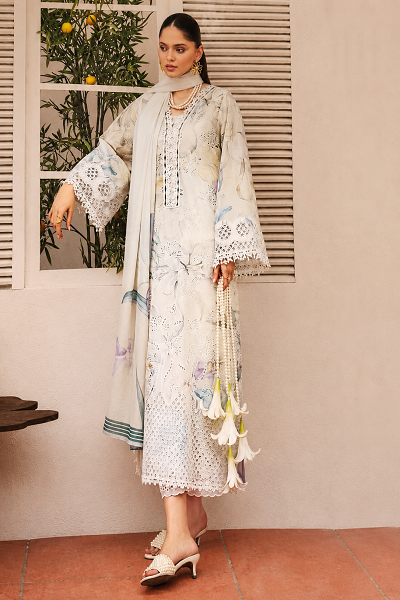 Ivory White Embroidered 3 Piece Women's Suit