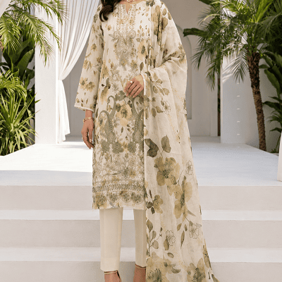 Elegant Embroidered 3 Piece Lawn Suit