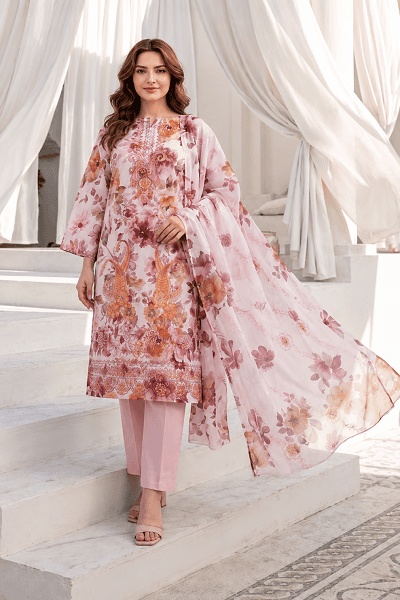 Women's Premium Embroidered 3 Piece Suit with Embroidered Chiffon Dupatta